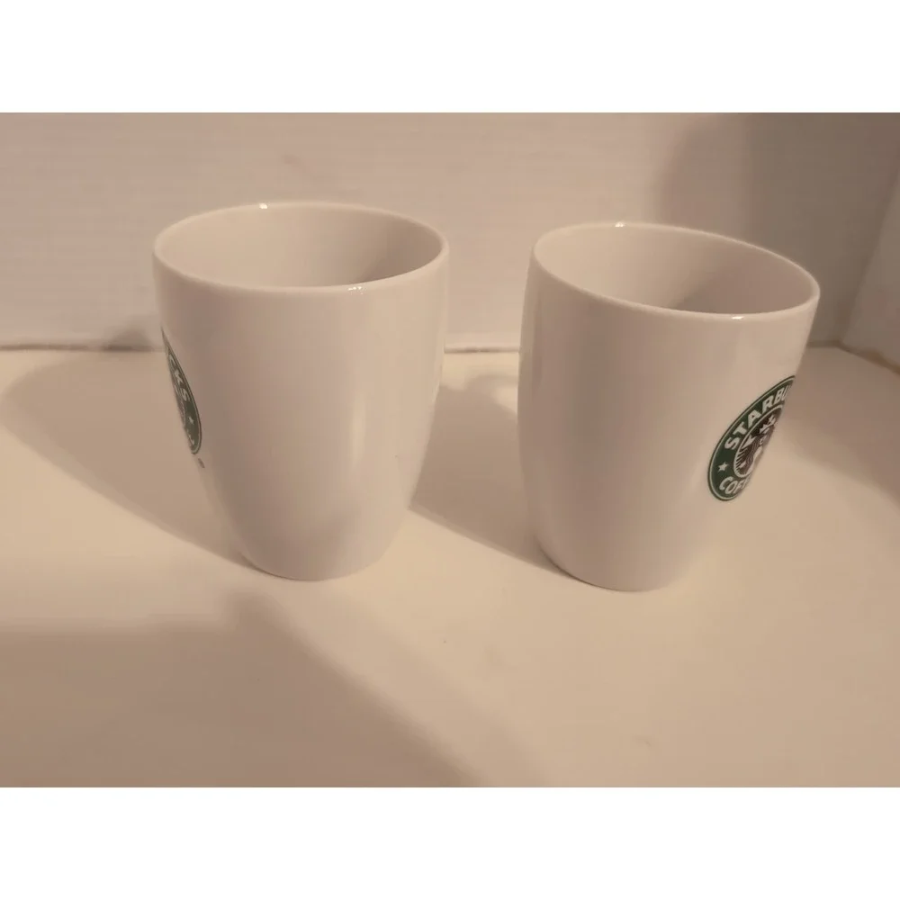 2 White STARBUCKS Logo‎ Coffee Mug Cup 2007 10.2 Oz Microwave Dishwasher Safe